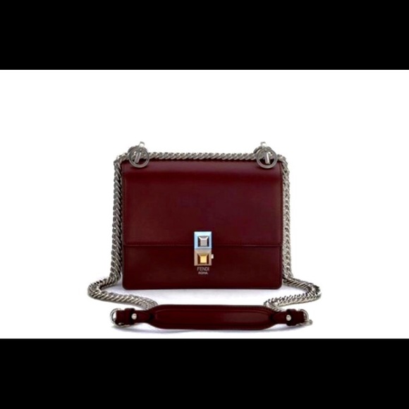 ❌SOLD❌  FENDI KAN SMALL BURGUNDY CALFSKIN MINI BAG - Picture 3 of 13